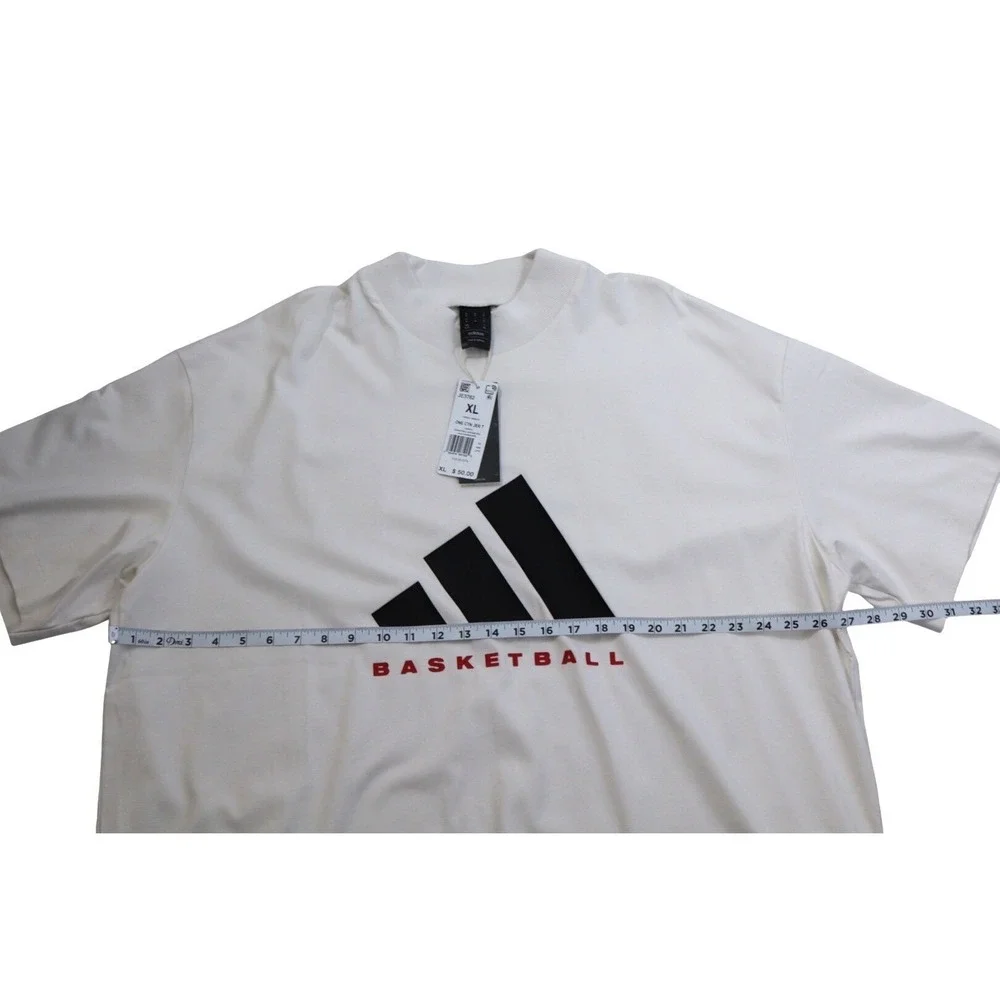 Adidas Basketball One Cotton Jersey‎ T-Shirt Cloud White XL Oversized Tee